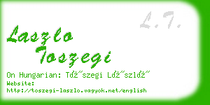 laszlo toszegi business card