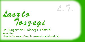 laszlo toszegi business card